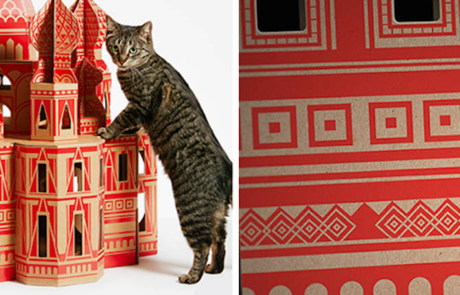 Cardboard Landmarks Cat Houses
