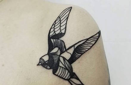 Geometrical Black Tattoos of Animals