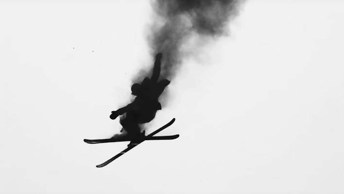 Impressive and Ephemeral Black Trails Skiing