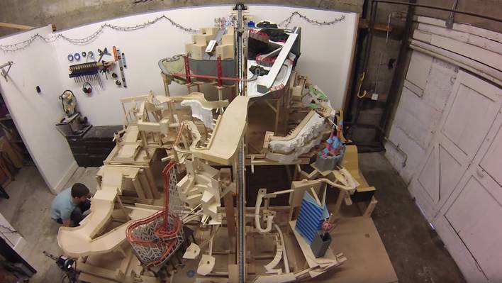Ingenious Mountain Sculpture for Marbles