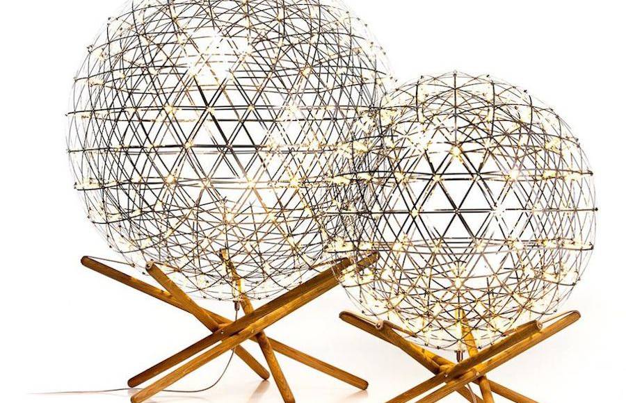 Spherical LED Lamp Made of Steel Strips