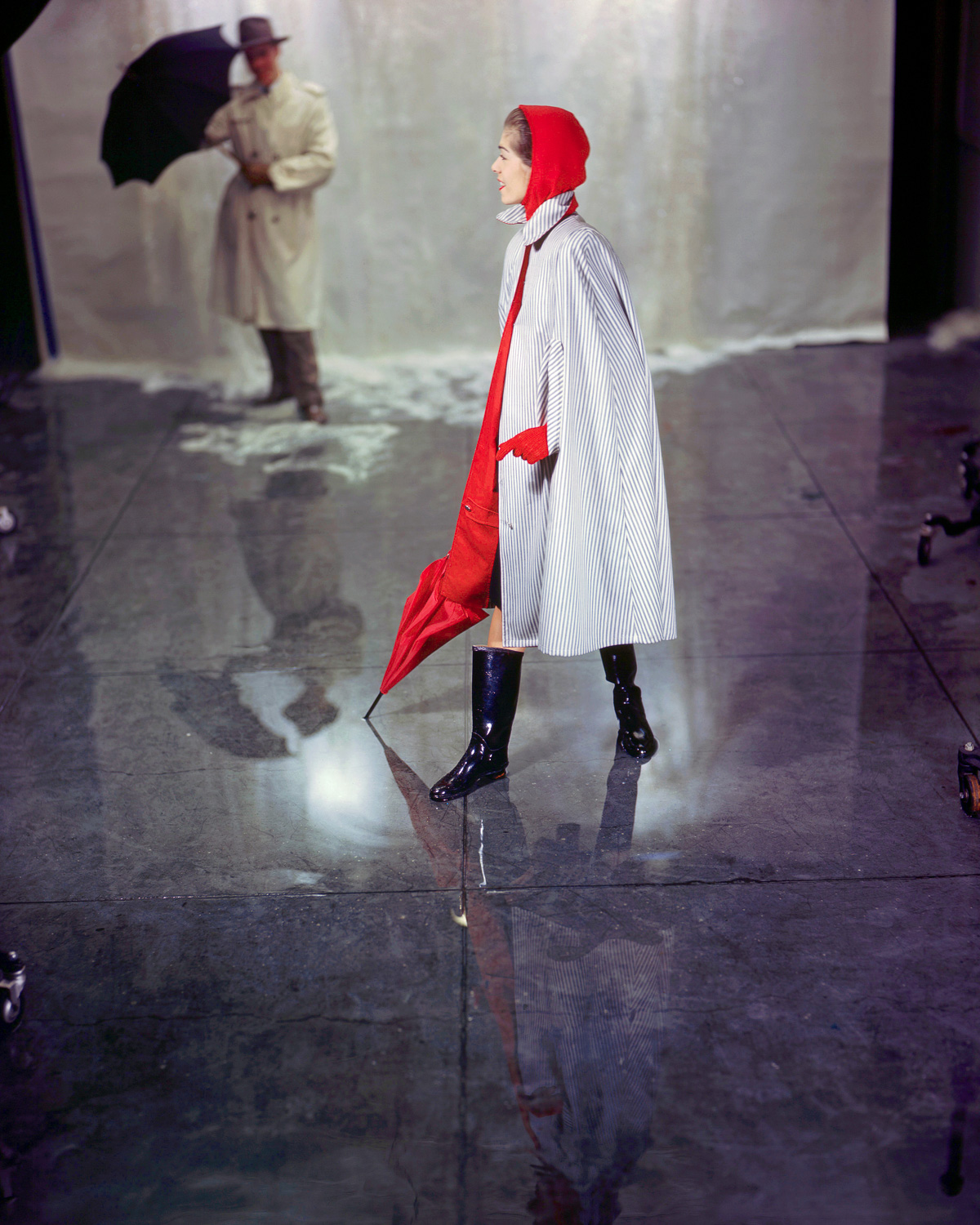 Woman Modeling Rain Coat