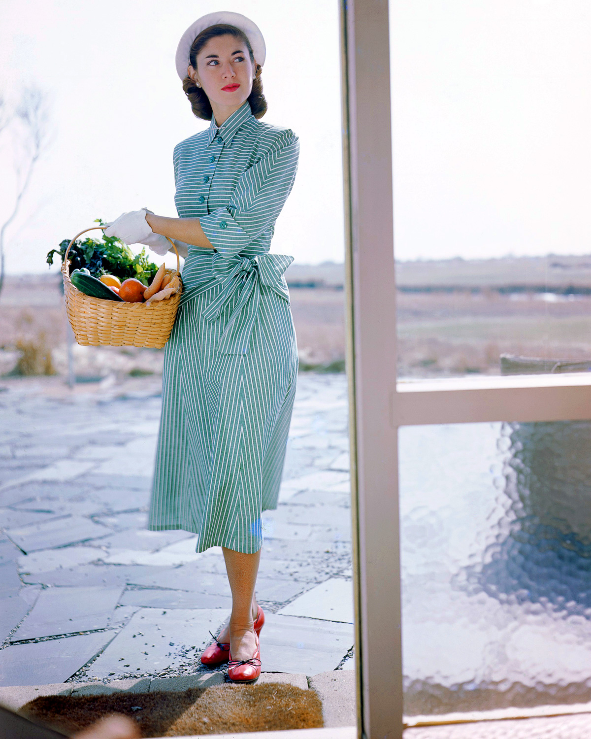 Janet Stevenson Modeling a Dress