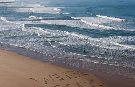 Brilliant Sand Drawings by Sam Dougados