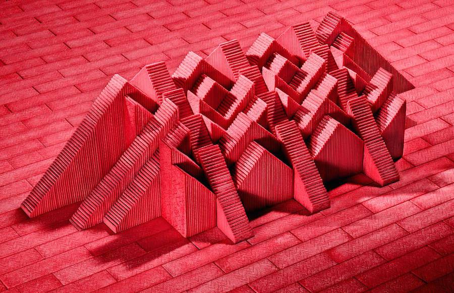 Architectural Sculptures Made from Gum Sticks