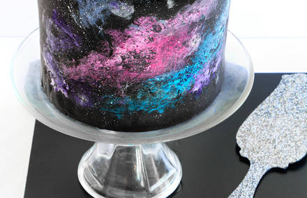 Amazing Black Velvet Nebula Cake