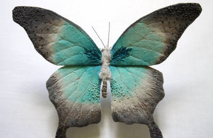 Colorful Textile Butterfly Sculptures