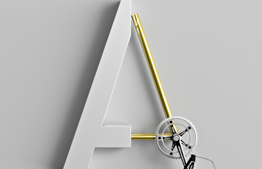 The Bicycle Alphabet Typography