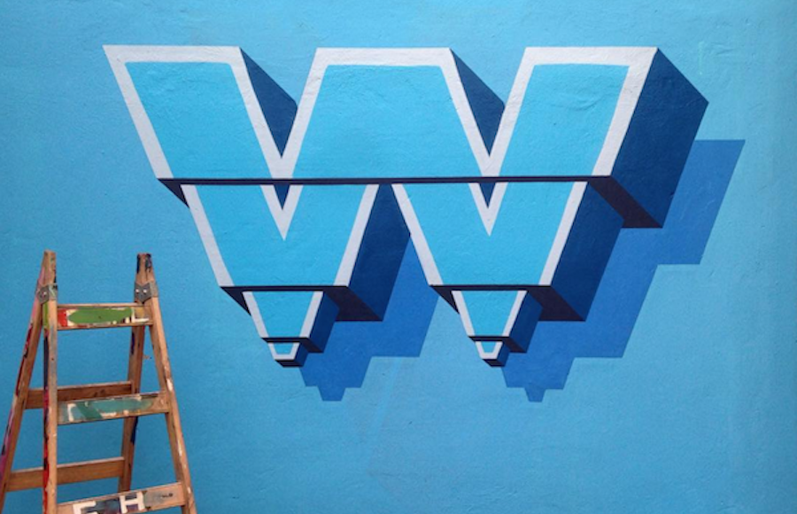 Colorful 3D Typography Mural