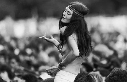 Girls from Woodstock in 1969