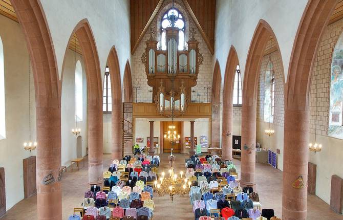 150 Invisible People Installation in a Church