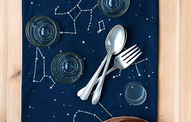 Constellations Stitched on Decorative Items