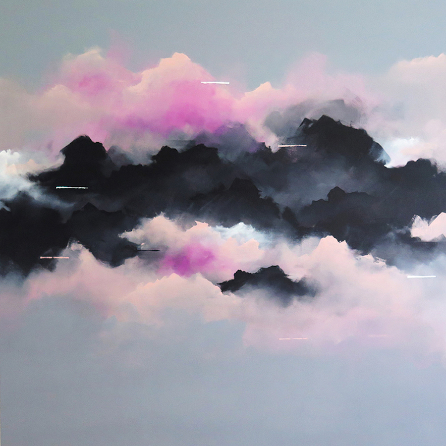 Dreamy Pink Clouds Paintings1