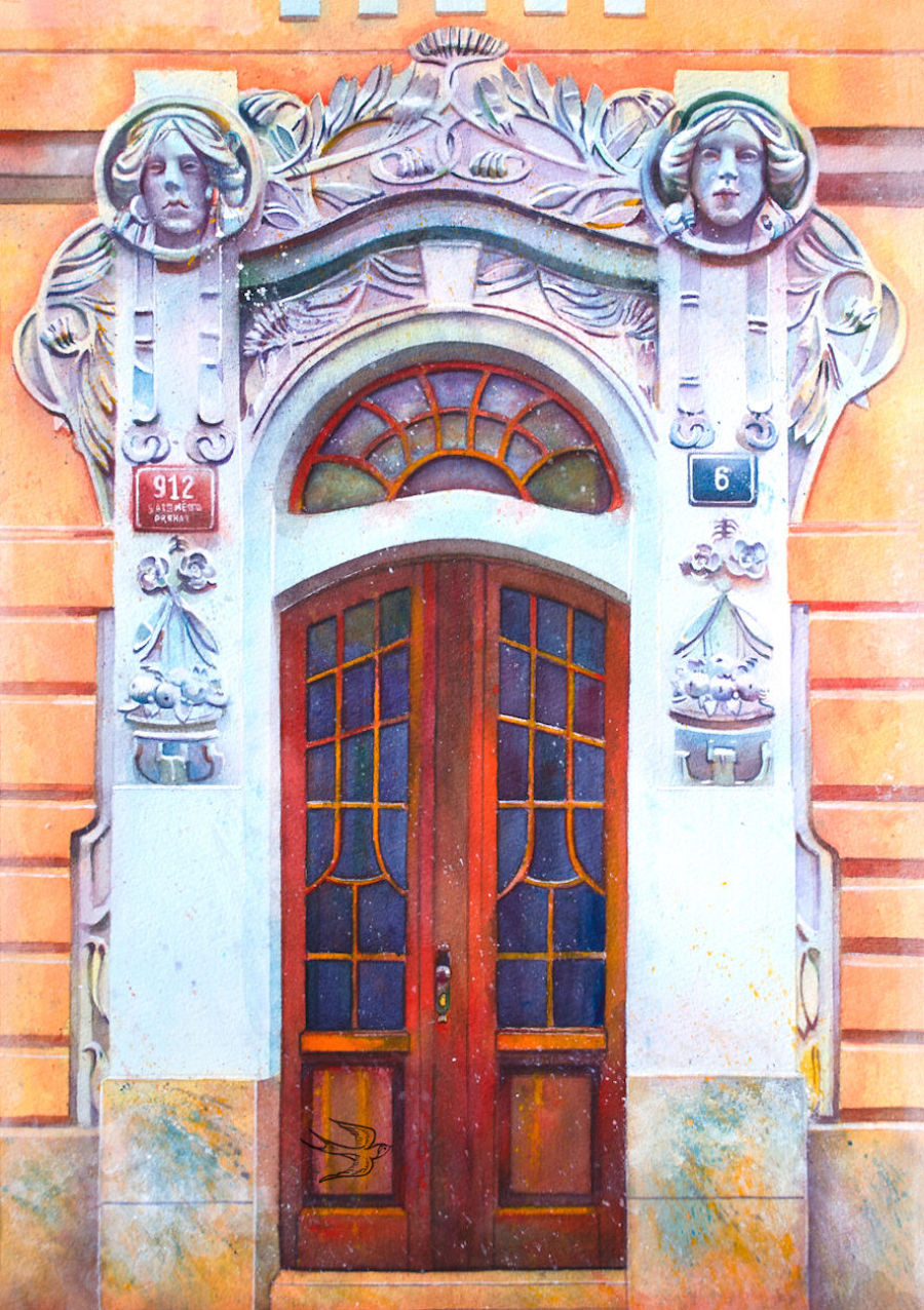 European Doors in Watercolor1