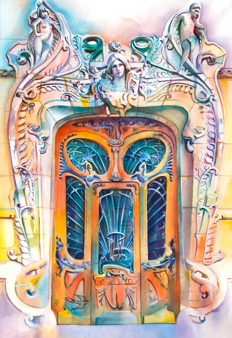 European Doors in Watercolor3