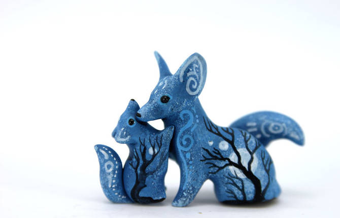 Fantasy Creatures Made of Clay and Acrylic