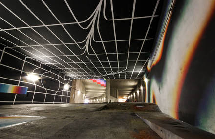 Gigantic Street Art Artwork in a Parisian Highway Tunnel
