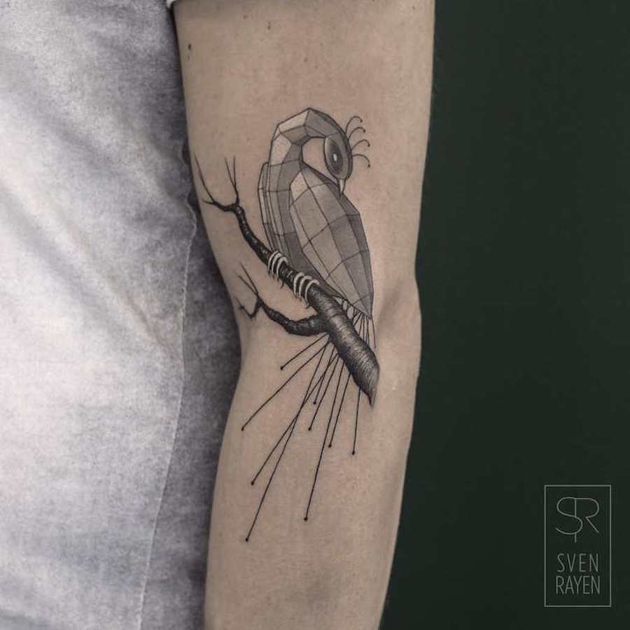 Geometric Wildlife Black and White Tattoos24