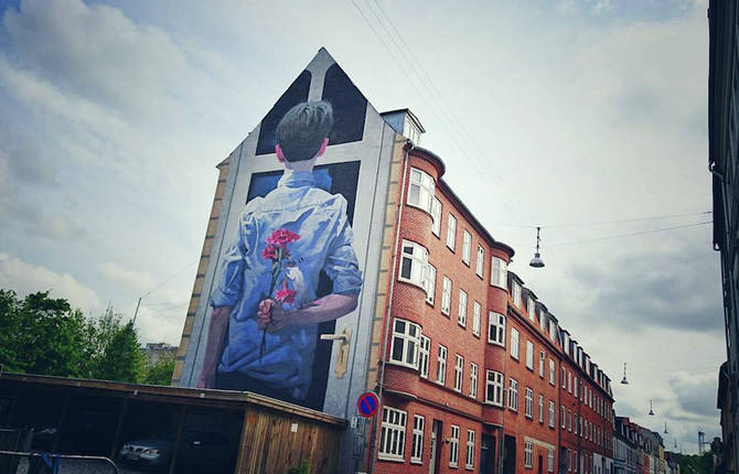 Giant Comical Mural by BEZT in Denmark