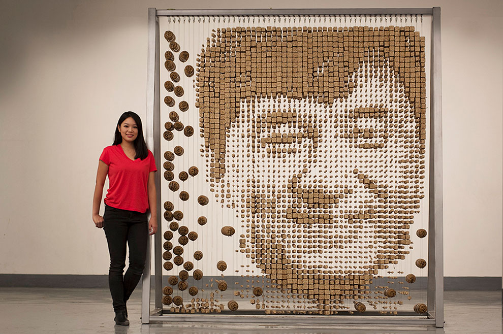 Jackie Chan Portrait Made of Chopsticks1