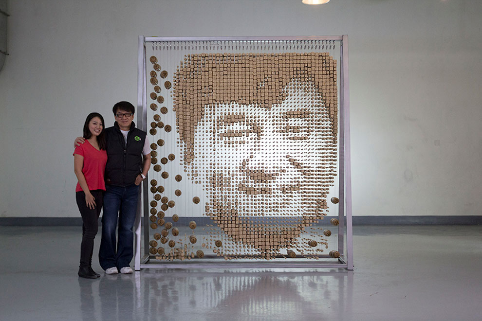 Jackie Chan Portrait Made of Chopsticks10