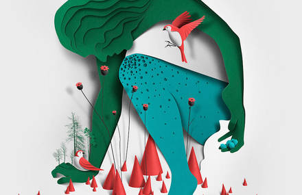 New Illustrations Including Paper Cuts by Eiko Ojala