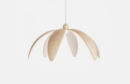 Smart Wooden Flower-Shaped Lamp