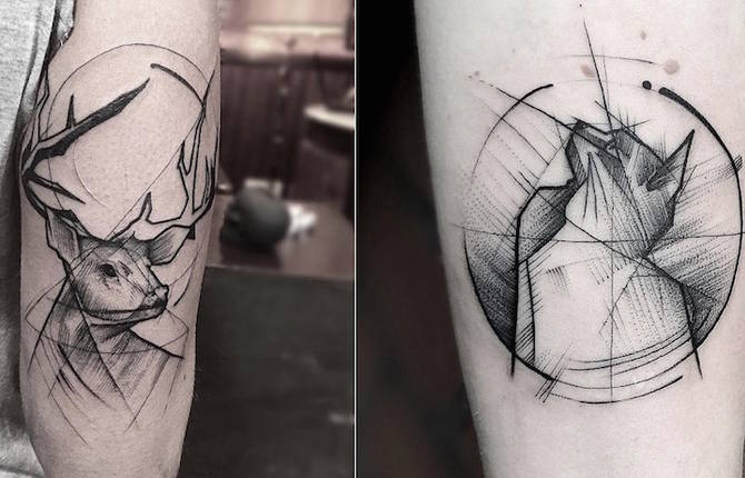 Superb Tattoos with Geometric Lines