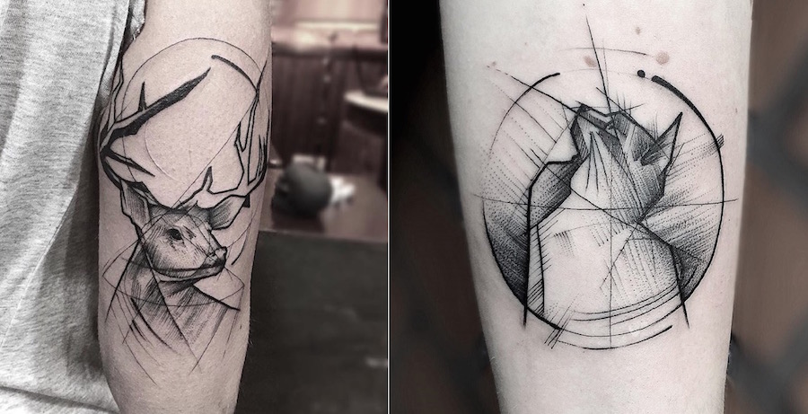 Superb Tattoos with Geometric Lines1