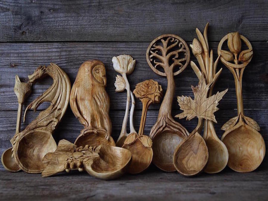 Wooden Spoons Carved in Form of Animals11
