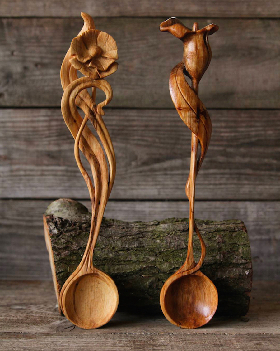Wooden Spoons Carved in Form of Animals2