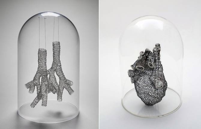 Wire Organ Crochet Sculptures