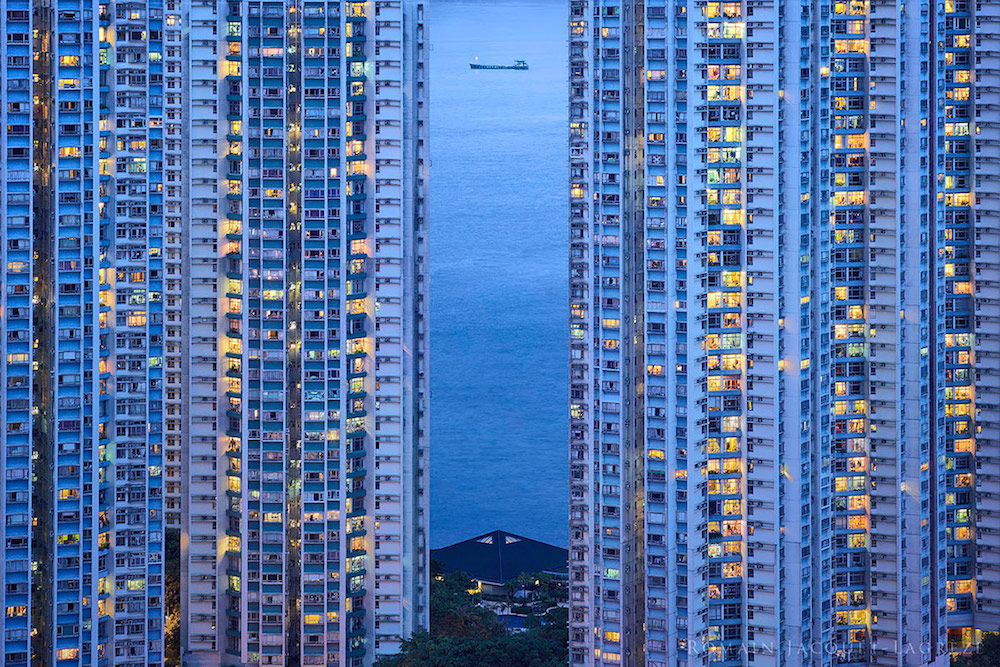 Stunning Blue Cityscapes in Hong Kong.