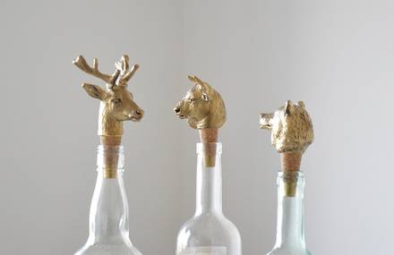 Bottle Corks with Accurate Animal Sculptures on Top