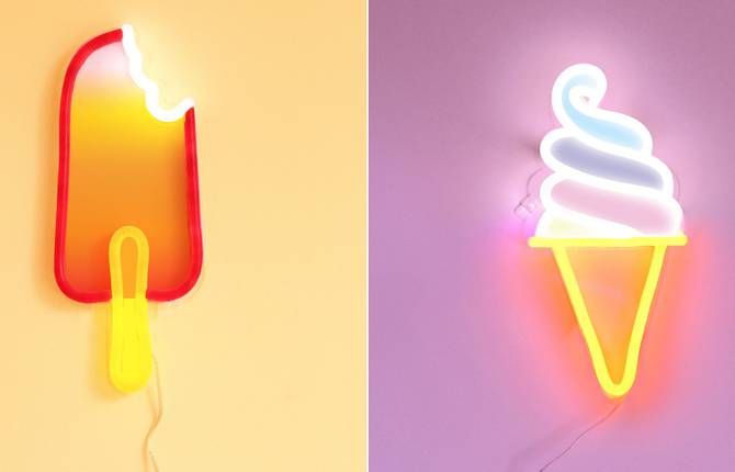 Neons Light Decoration Objects by Electric Confetti