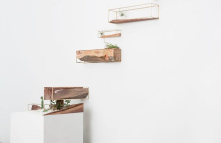 Architectural Pieces of Raw Wood Installation