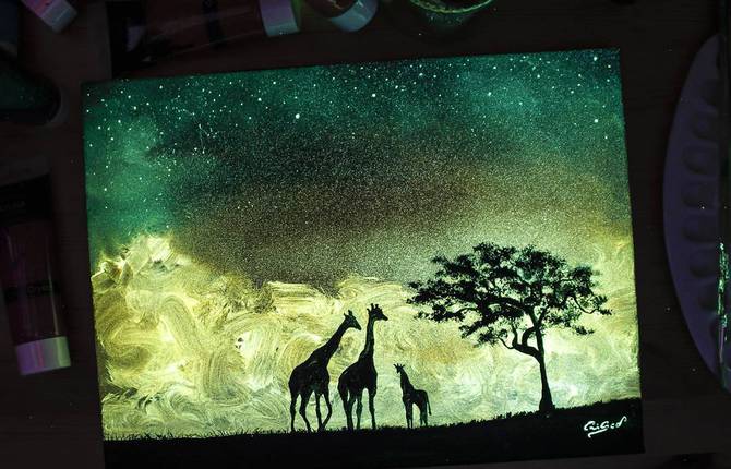 Poetic Paintings that Glow in the Dark