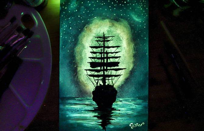Poetic Paintings that Glow in the Dark