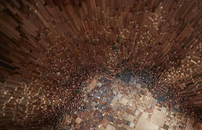 Wooden Cave Installation Featuring 10 000 Carved Tree Species