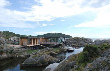Glass-Walled Home in the Rocks of Norway
