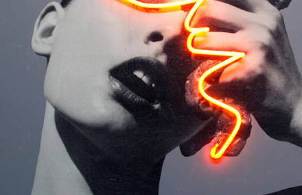 Blindness Neon Lights Portraits by Javier Martin