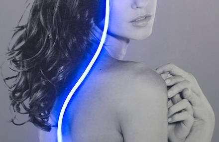 Blindness Neon Lights Portraits by Javier Martin