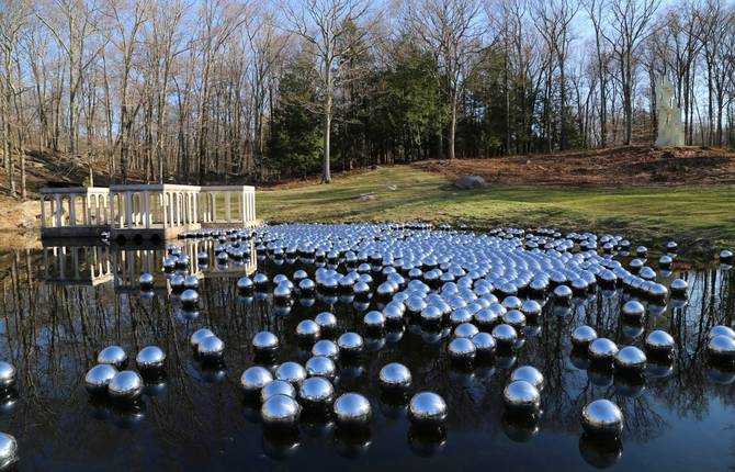 1300 Floating Steel Spheres Installation