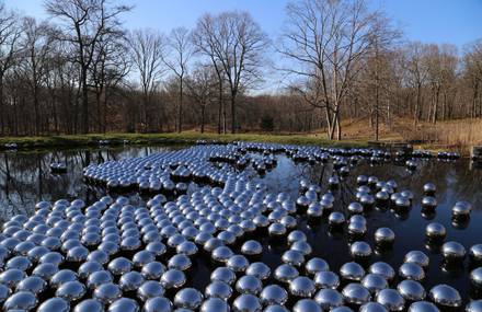 1300 Floating Steel Spheres Installation