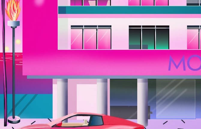 Vibrant Miami 80’s Style Illustrations