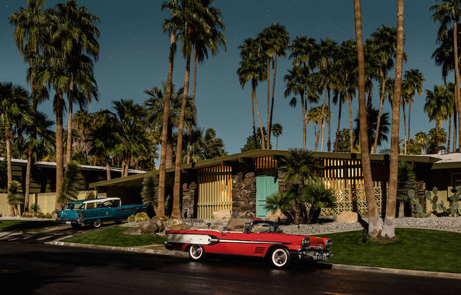 Palm Springs Under the Moonlight