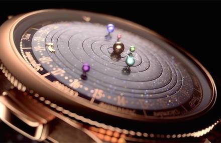 Astronomical Watch Depicting Real Time Orbits Planets