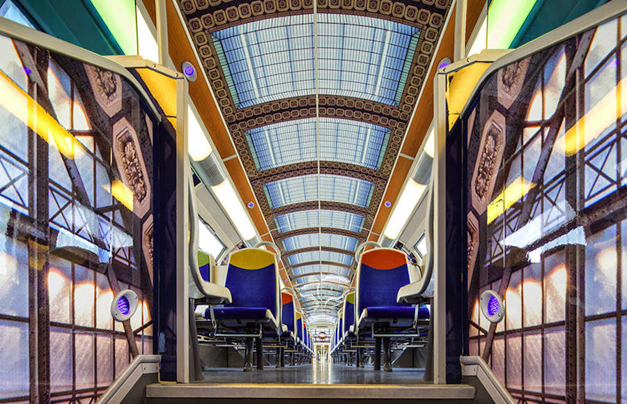 French Public Trains Redecorated with Impressionist Art