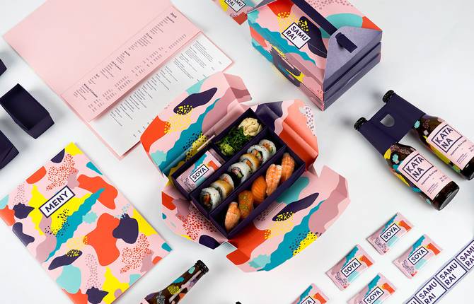 Colorful Brand Identity for Japanese Sushi Restaurant