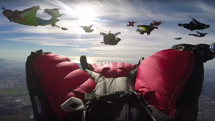 61 Wingsuiters in one Flight for a World Record
